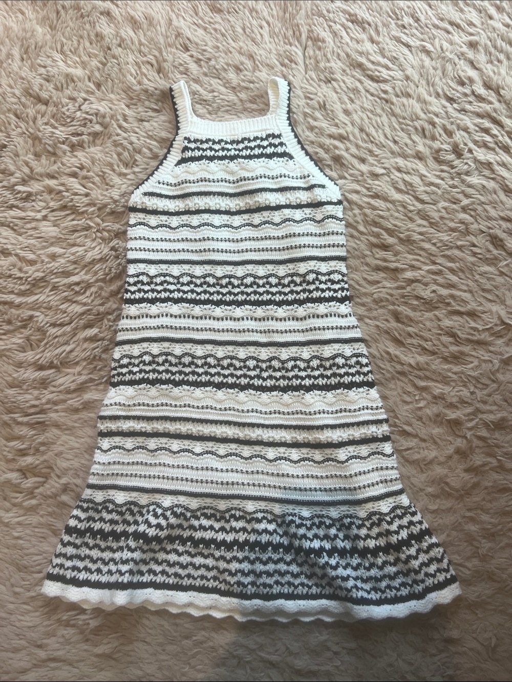 NWOT- abercrombie kids Knit Striped Sundress 🖤🤍